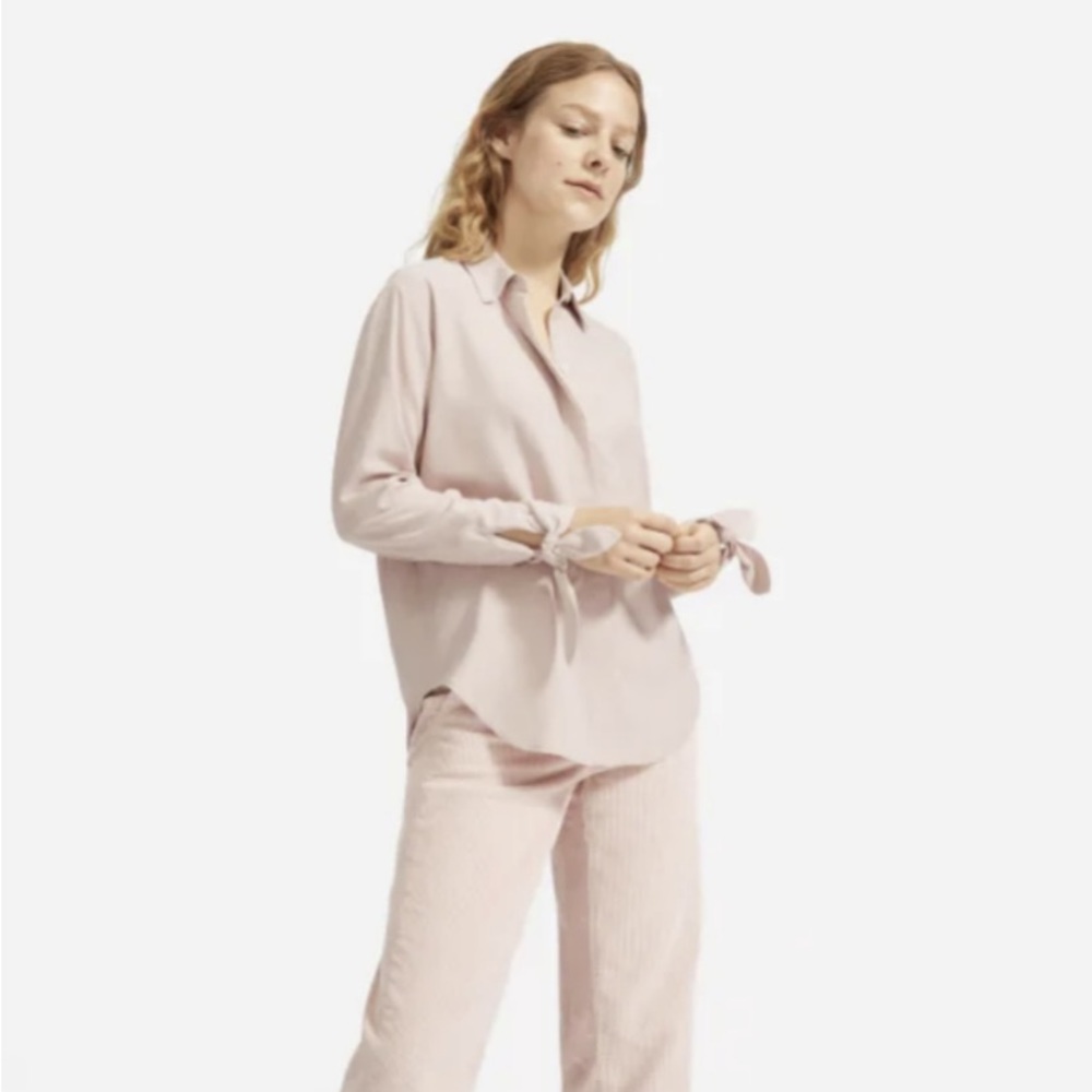 Everlane Washable Silk Tie-Cuff Shirt 8